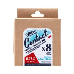 Tresse Contact Blanc fiiish - tresse contact x8 0.17mm pe 1.0 150m blanc 7.4kg