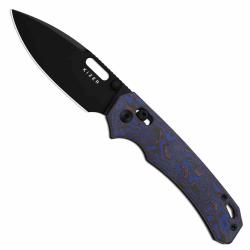 Couteau Kizer Outposter Lame Drop Point Acier Nitro-V Manche Purple Micarta Clutch Lock Clip KIV3802