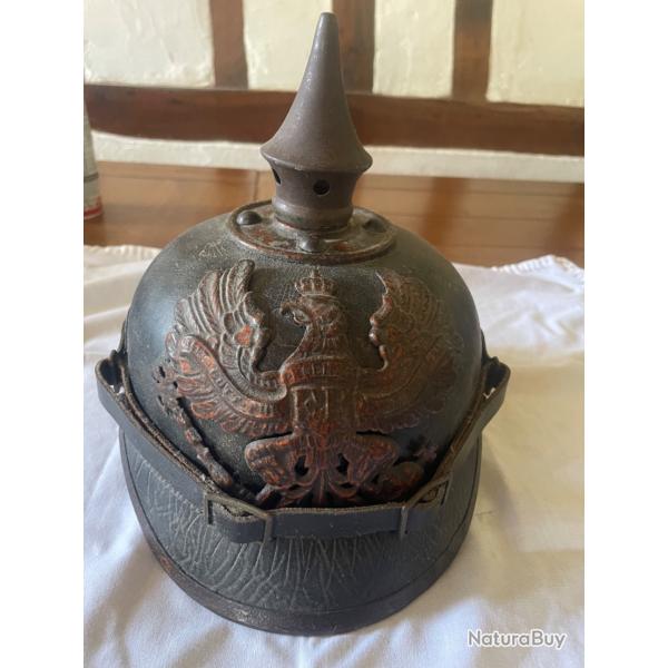 Authentique casque � pointe Allemand WW1