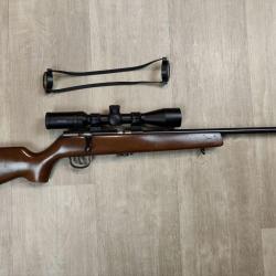 Ench&egrave;res 1� - Carabine &agrave; verrou VOERE - Calibre .22 LR - Canon 54 cm + Lunette neuve (Occasion)