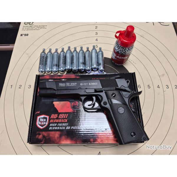 Pack pistolet � plomb GAMO pistolet red alerte RD-1911 cal.4.5 10 c02 et billes