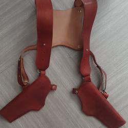 Double holster d'epaule/dos en cuir [Revy Black Lagoon]