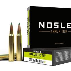 Cartouches NOSLER calibre 300win mag ballistic tip 180gr x20