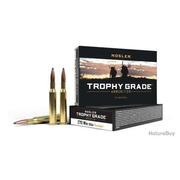 Cartouches NOSLER calibre 270 Win partition 150gr x20