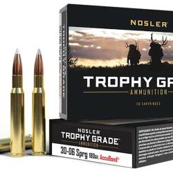 Cartouches NOSLER calibre 30-06 sprg trophy accubond 180gr x20