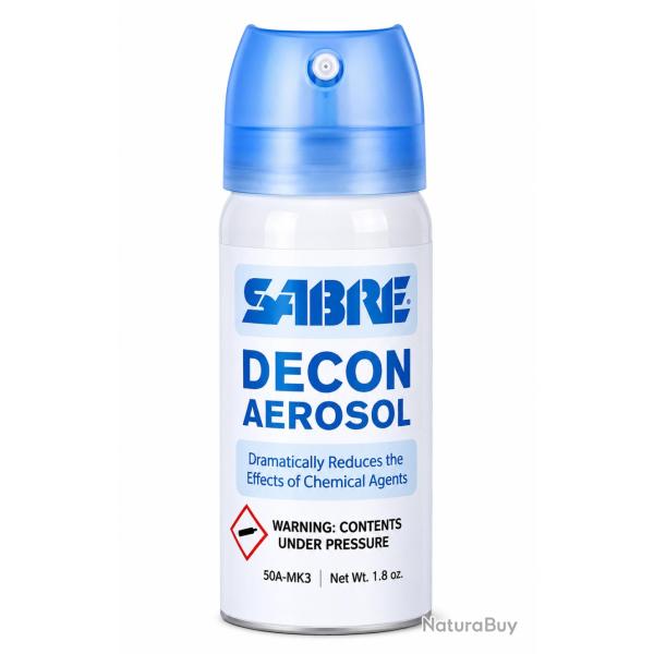 D�contaminant SABRE RED Decon Aerosol - Neutralisant Gaz CS et Spray au Poivre