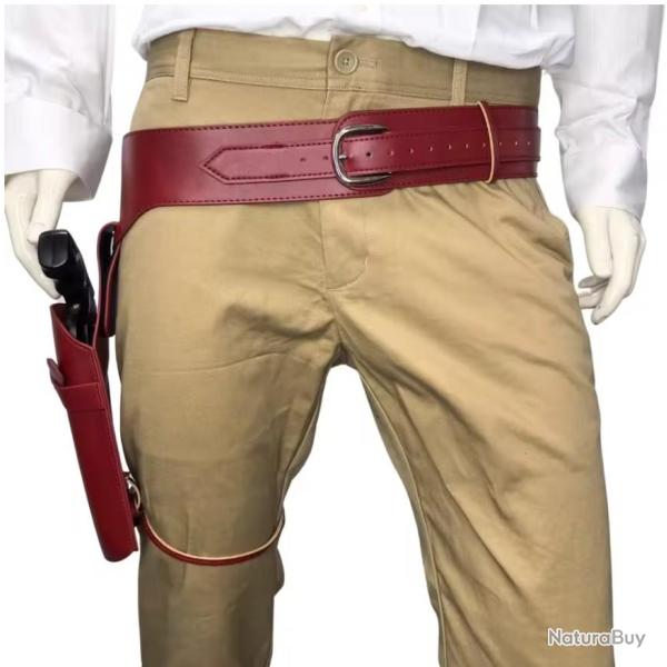 �tui ceinturon revolver Classic � canon unique pour revolver courts et long (rouge) (3)