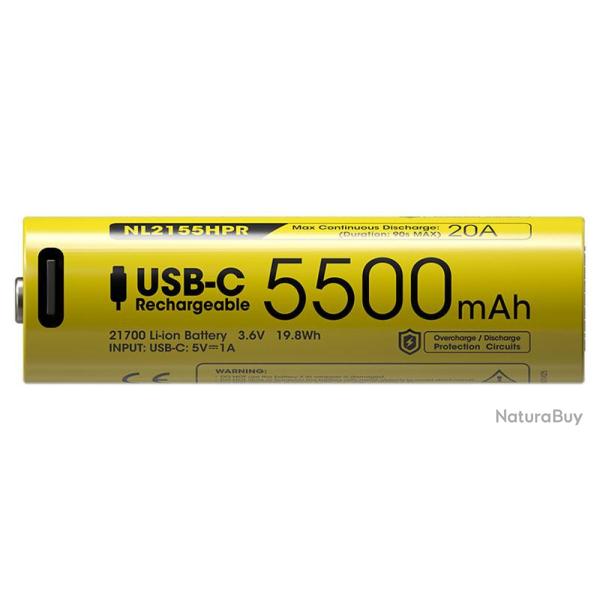 NITECORE - Accu Rechargeable 21700 Li-ion Haute Performance