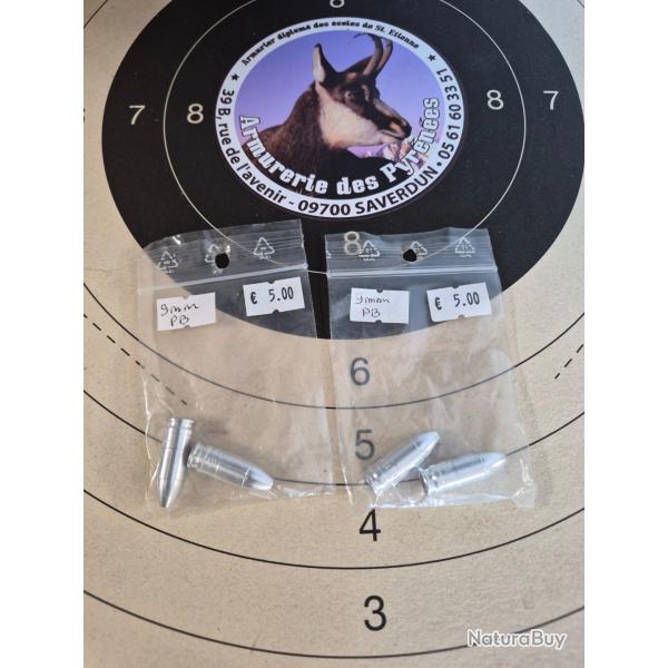LOT 4 DOUILLES AMORTISSEUR 9MM PARABELLUM