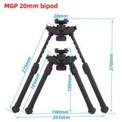 Bipied sur rail picatinny rotatif  360 � abs aluminium 6061 Extr&ecirc;mement l&eacute;ger et fiable couleur noir