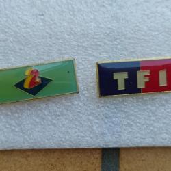 PINS BLASON CHAINE TELEVISION TF1 ET FRANCE2 ANTENNE2