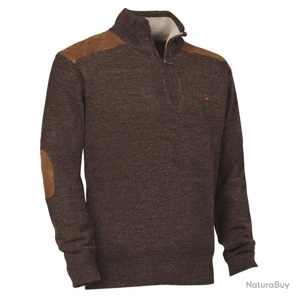 Prix de d�part � 1� !! Pull de chasse marron Fox col zipp� Verney Carron Taille M