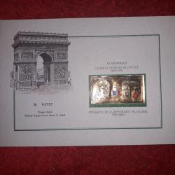 timbre en or du general de gaulle collection histoire