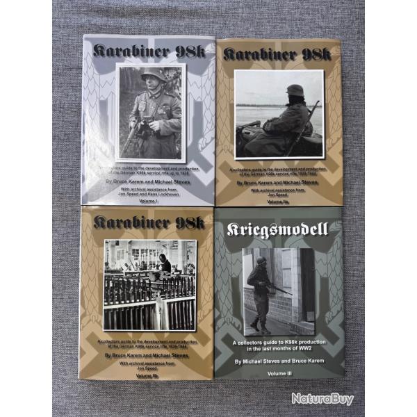 4 VOLUMES KARABINER 98K KRIGSMODELL de Bruce Karem et Michael Steves Mauser Walther Bsw Erma Gustlof