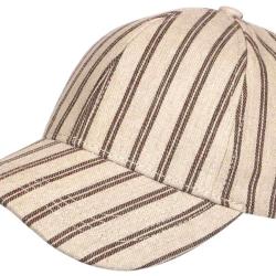 Casquette Ray&eacute;e Beige Marron Style Yacht Club Bord de Mer en Coton Kerlann Taille unique Marron