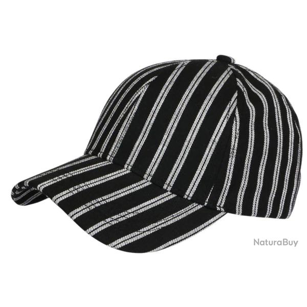 Casquette Noire Ray�e Blanche Style Yacht Club Bord de Mer en Coton Kerlann Taille unique Noir