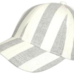 Casquette &Eacute;crue Ray&eacute;e Grise Style Vacances Bord de Mer en Coton Anaor Taille unique Gris