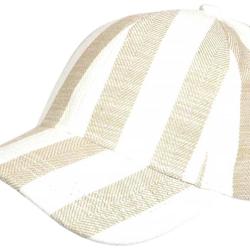 Casquette Beige Ray&eacute;e Ecrue Mode Vacances Bord de Mer en Coton Anaor Taille unique Beige