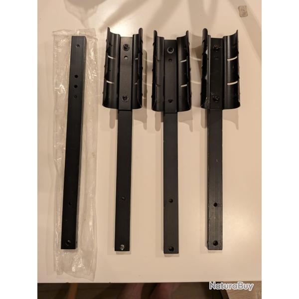 Lot de 3 support lunette pour fusil juxtapos� + rail suppl�mentaire neuf