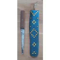 ETUI SIOUX PERLE  avec son COUTEAU DE TROC 1880/1890