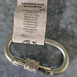 Lot de 10 mousquetons &agrave; Vis Crochet Max. 25kn Acier Forg&eacute;
