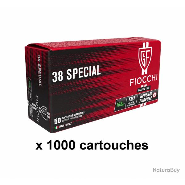 Munitions 38 Special Fiocchi FMJ 158 grains / 1000