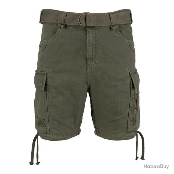 Short cargo homme 100 % coton pour randonn�e et outdoor (vert) L
