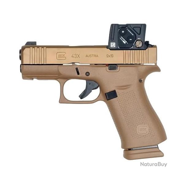 Pistolet GLOCK 43X Coyote A-Cut Combo Aimpoint COA Cal 9x19