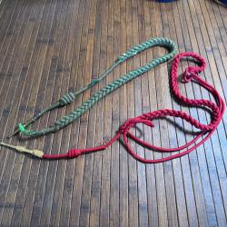 LOT DE DEUX FOURRAGERES - L&Eacute;GION D'HONNEUR FERRET A LA GRENADE ENFLAMM&Eacute;E ET CROIX DE GUERRE