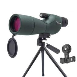 Longue Vue Zoom 25-75x60 Lentille ED Prisme BAK4 Tr&eacute;pied Clip Smartphone Observation Tir Nature