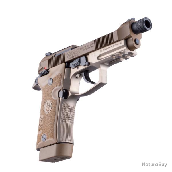 Pistolet BERETTA 80X cal.9mm court (380auto) cheetah tactical fde 15 coups 1/2x28