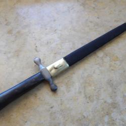 long stylet dague vertue couteau d&eacute;fense fa&ccedil;on administration Napol&eacute;on second Empire XIX&deg; 19&deg;siecle