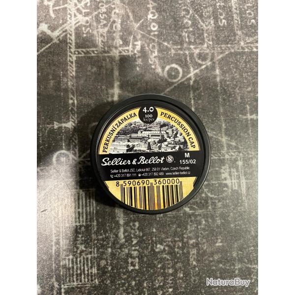 Amorce poudre noire Sellier & Bellot 4.0 (x 100) �quivalent 1075 rws
