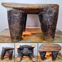 Tabouret ancien senoufo, c&ocirc;te d'Ivoire, H : 21 cm, L : 30 cm