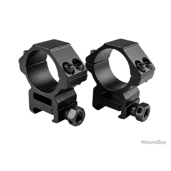Colliers de montage lunette MEDIUM A TUNNEL �30mm / rail 21mm weaver et picatinny