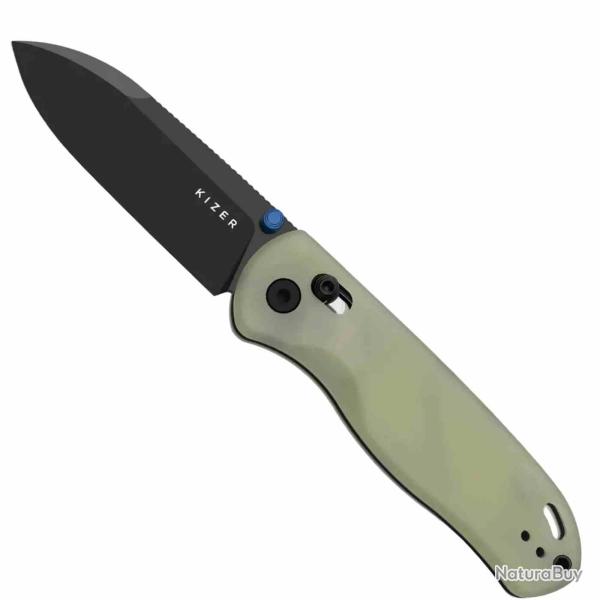 Couteau Kizer Drop Bear Lame Drop Point Acier Nitro-V Manche G10 GID Clutch Lock Clip KIV3619A21