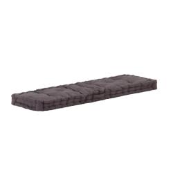 Coussin plancher palette coton anthracite 120x40x7 cm confortable int&eacute;rieur ext&eacute;rieur