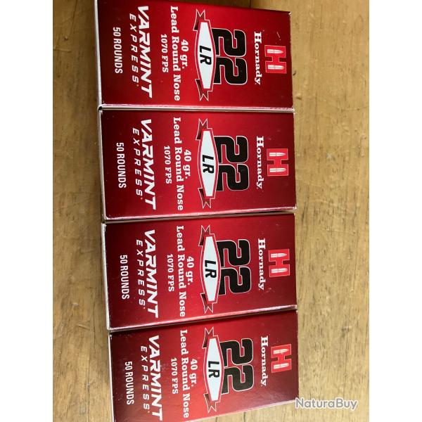 4 bo�tes de 50 munitions Hornady varmint 22 lr