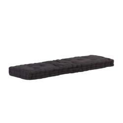 Coussin plancher palette coton noir 120x40x7 cm confortable int&eacute;rieur ext&eacute;rieur