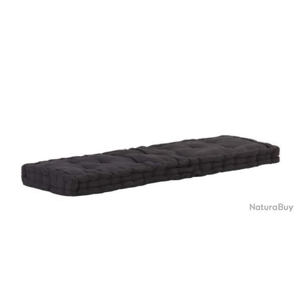 Coussin plancher palette coton noir 120x40x7 cm confortable int�rieur ext�rieur