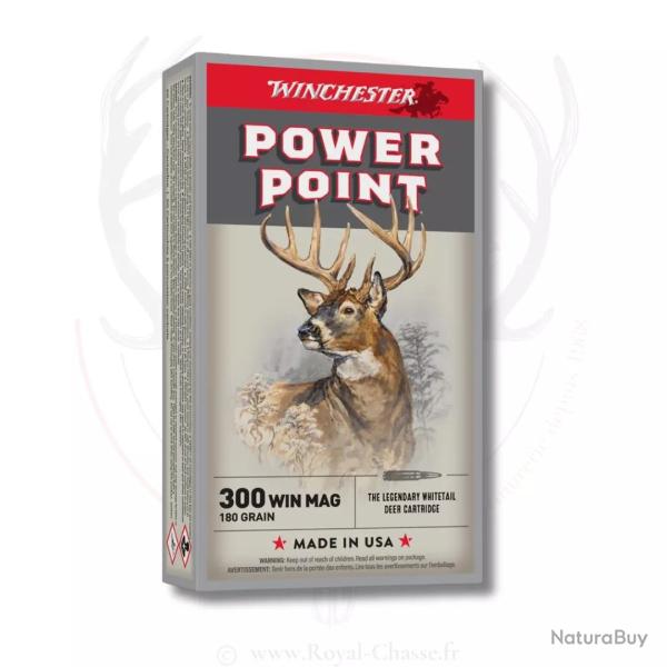 20 balles POWER POINT Cal.300WM 180Grs WINCHESTER