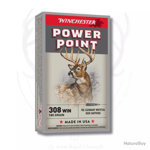 20 balles POWER POINT Cal.308Win 180grs WINCHESTER