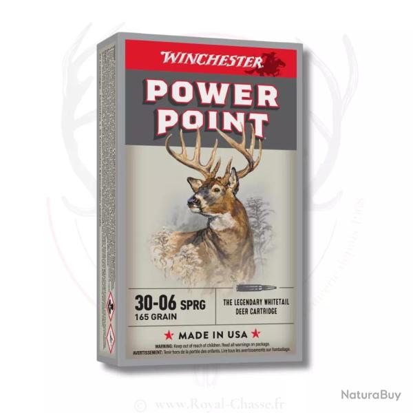 20 balles POWER POINT Cal.30-06SPRG 165Grs WINCHESTER