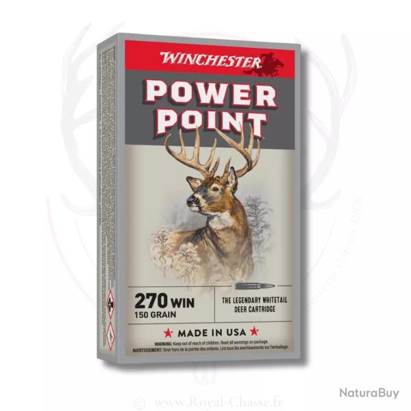 20 balles POWER POINT Cal.270WIN 150Grs WINCHESTER