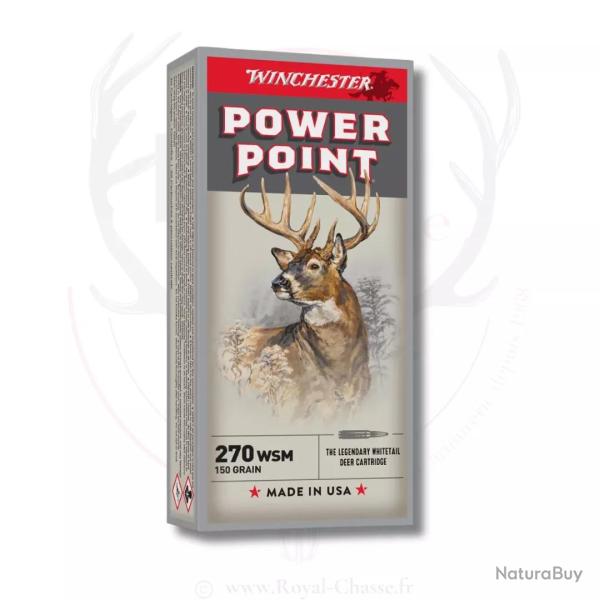 20 balles POWER POINT Cal.270 WSM 150grs WINCHESTER