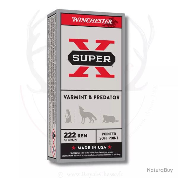 20 balles POWER POINT Cal.222 Rem 50grs WINCHESTER