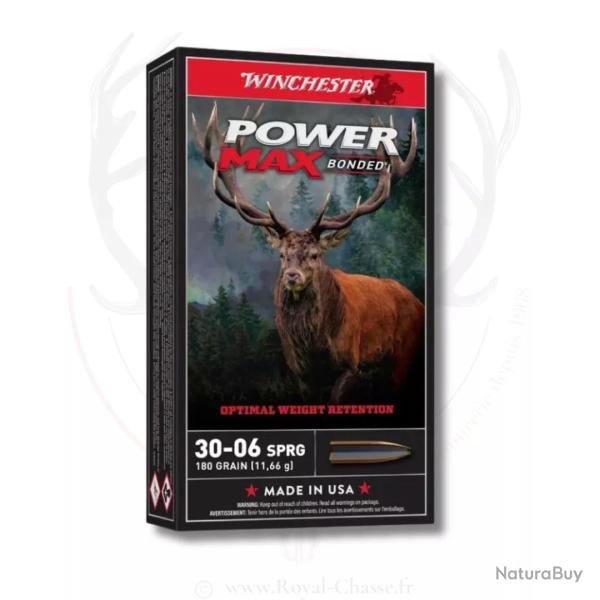20 balles POWER MAX BONDED Cal.30-06 180Grs WINCHESTER