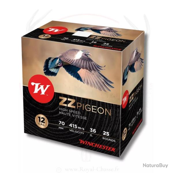 25 cartouches ZZ PIGEON Cal.12/70 36Gr WINCHESTER 7.5