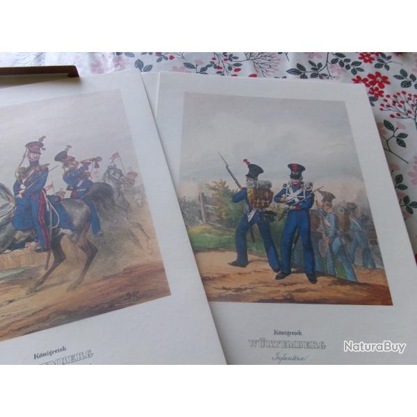 collection de 30 documents  couleur  de l'arm�e  Wurtemberg