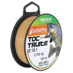 NYLON CARBONFLEX TOC TRUITE ORANGE/VERT 150M 0.165 mm